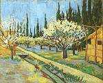 Orchard in Blossom, Bordered by Cypresses