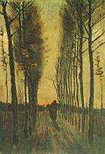Avenue of Poplars at Sunset