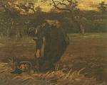 Peasant Woman Digging Up Potatoes