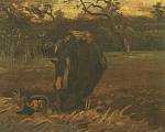 Peasant Woman Digging Up Potatoes