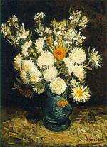 Flowers in a Blue Vase