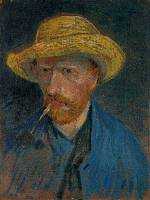 Self-Portrait with Straw Hat and Pipe