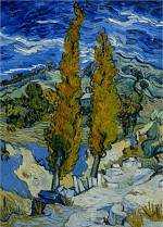 Two Poplars on a Road Through the Hills